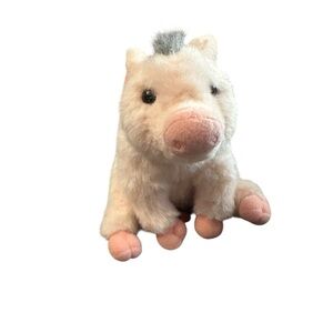 Plush Pig Toy for Small Pets - Cream and Pink